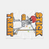 Skeletts Eishockey Spieler Halloween Kostümjungen Fleecedecke (Vorderseite (Horizontal))
