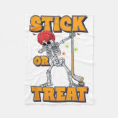 Skeletts Eishockey Spieler Halloween Kostümjungen Fleecedecke (Vorderseite)