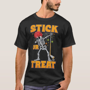 Skeletts Eishockey Spieler Halloween Kostümjungen T-Shirt