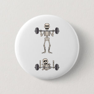 Skeletts Gym Funny Workout Gym Jokes Bodybuilding Button