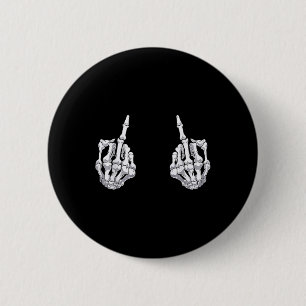 Skeletts Hand Halloween Bones Middle Finger Skull Button