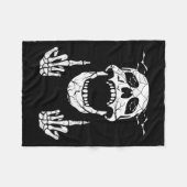 Skeletts Hand Halloween Bones Middle Finger Skull Fleecedecke (Vorderseite (Horizontal))