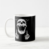 Skeletts Hand Halloween Bones Middle Finger Skull Kaffeetasse (Links)