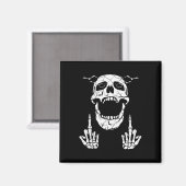 Skeletts Hand Halloween Bones Middle Finger Skull Magnet (Vorderseite/Rückseite)