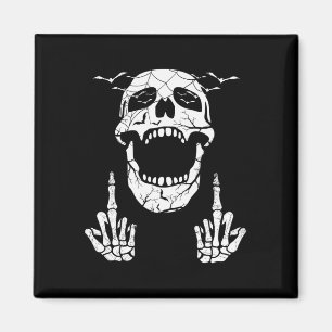 Skeletts Hand Halloween Bones Middle Finger Skull Magnet