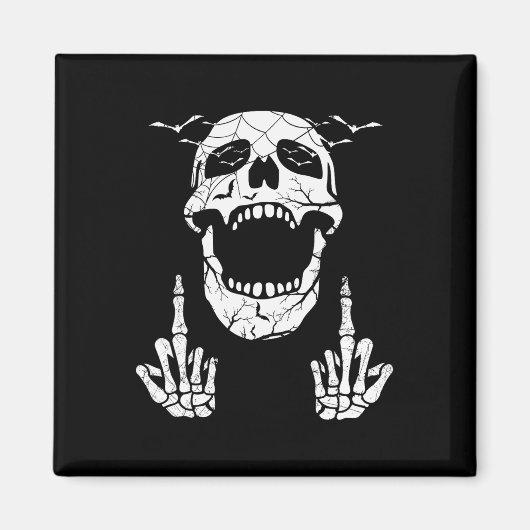 Skeletts Hand Halloween Bones Middle Finger Skull Magnet (Vorne)