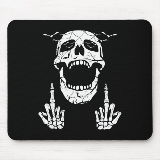 Skeletts Hand Halloween Bones Middle Finger Skull Mousepad (Vorne)
