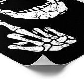 Skeletts Hand Halloween Bones Middle Finger Skull Poster (Ecke)