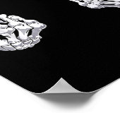 Skeletts Hand Halloween Bones Middle Finger Skull Poster (Ecke)