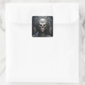 Skeletts-Horror-Aufkleber für Skull Monster Quadratischer Aufkleber (Tasche)