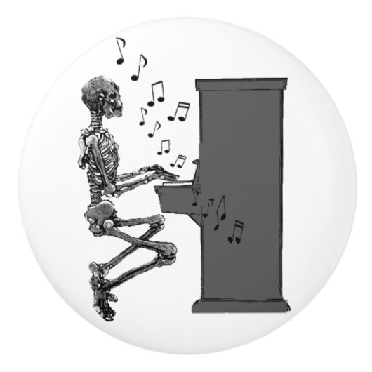 Skeletts Piano Musik Funny Keramikknauf (Vorderseite)
