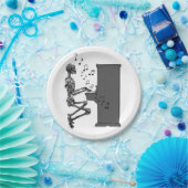 Skeletts Piano Musik Funny Pappteller (Party)