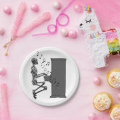 Skeletts Piano Musik Funny Pappteller (Party)
