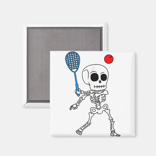 Skeletts Squash Game Halloween Racket Player Easy Magnet (Vorderseite/Rückseite)