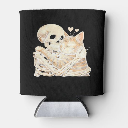 Skeletts Umarmung KatzenHalloween Katze Lover Katz Dosenkühler (Vorderseite)