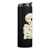 Skeletts Umarmung KatzenHalloween Katze Lover Katz Thermosbecher (Nach links gedreht)