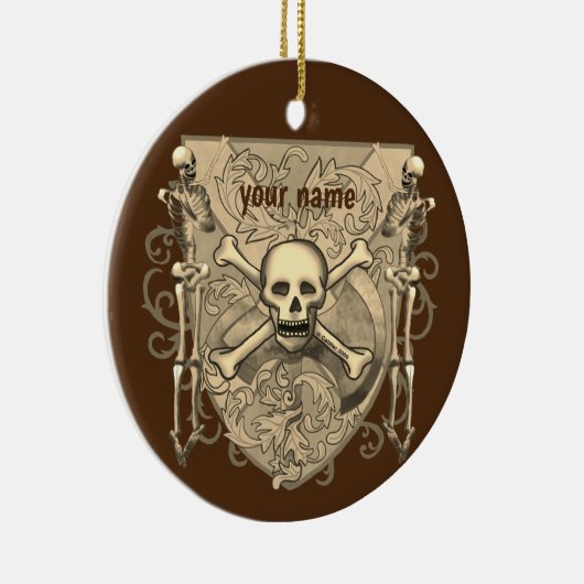 Skelettschädel Keramik Ornament (Rechts)