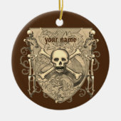 Skelettschädel Keramik Ornament (Vorne)