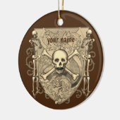 Skelettschädel Keramik Ornament (Links)