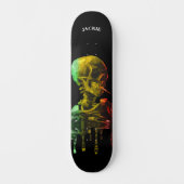 Skelettschädel mit brennender Zigarette Van Gogh Skateboard (Vorderseite)