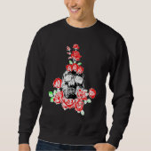 Skelettschädel Rose Rose Blume Liebe Pflanze Sweatshirt (Vorderseite)