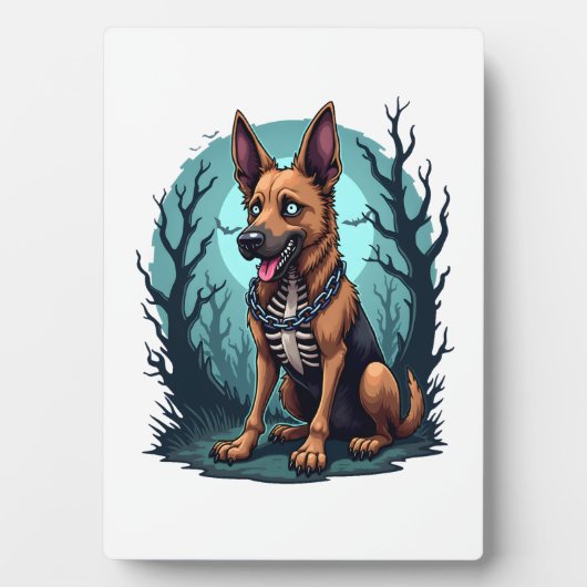 Skelettschäferhund Fotoplatte (Vorderseite)