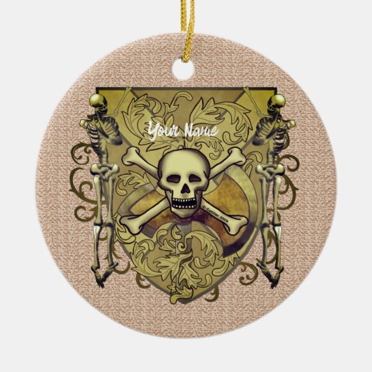 Skelettschild Keramik Ornament (Vorne)