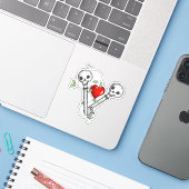 Skelettschlüssel Aufkleber (Laptop mit iPhone)