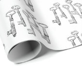Skelettschlüssel Geschenkpapier (Rolleneckpunkt)