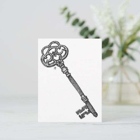 Skelettschlüssel Postkarte (Stehend Vorderseite)