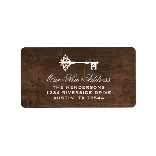 Skelettschlüssel | Rustikale Imitate Neue Adresse  Adressaufkleber (Vorne)