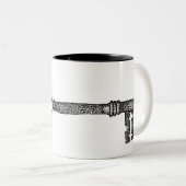 Skelettschlüssel Zweifarbige Tasse (VorderseiteRechts)