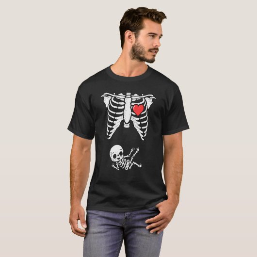 Skelettschwangerschaft Ankündigung von Xray Hallow T-Shirt (Vorne ganz)