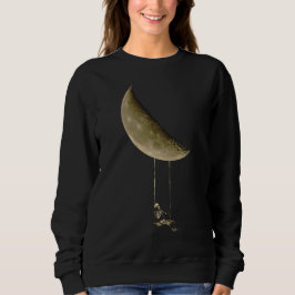 Skelettschwung auf dem Mond, Niedliches Halloween Sweatshirt