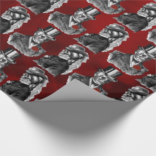 Skelettskulls Hochzeiten "Til Death Do us Part" Geschenkpapier (Ecke)