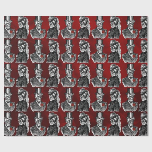 Skelettskulls Hochzeiten "Til Death Do us Part" Geschenkpapier (Flach)