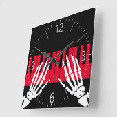 Skelettspiel Piano Quadratische Wanduhr (Winkel)