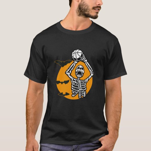 Skelettspiel Volleyball zu Halloween T-Shirt (Vorderseite)