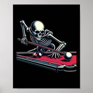 Skelettspiele Billard Halloween Billiard Pool Poster