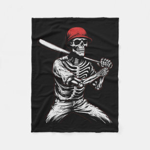 Skelettspieler Halloween Baseball Spieler 1 Fleecedecke