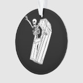 Skelettspringen aus einem Korb auf einem Ornament (Vorderseite)