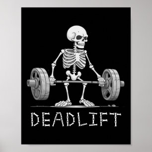Skelettstollen Halloween Funny Weight Lifting C Poster