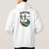 Skelettsurfen Retro Beach Wave Design Hoodie (Rückseite)