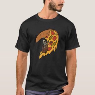Skelettsurfing Pizza Slice T-Shirt