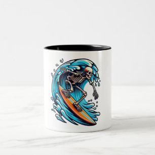 Skelettsurfing-Tasse Zweifarbige Tasse