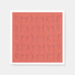 Skeletttanz Halloween Servietten - orange