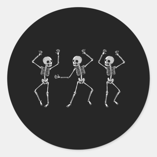 Skeletttanz Runder Aufkleber (Vorderseite)