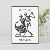 Skeletttanzen Einladung zur Hochzeit (Stehend Vorderseite)