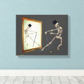 Skeletttanzen in Mirror Leinwanddruck (Insitu (Holzboden))