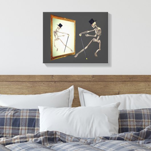 Skeletttanzen in Mirror Leinwanddruck (Insitu (Schlafzimmer))